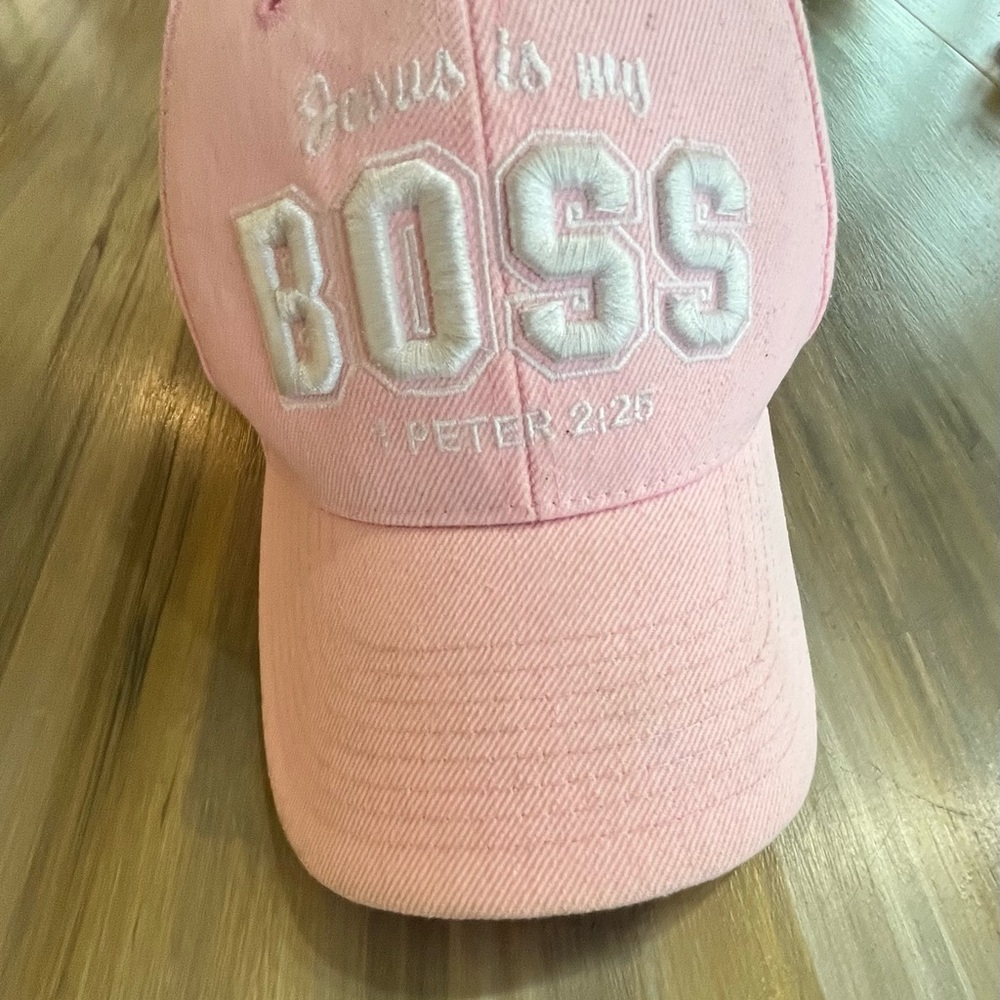 Jesus is my Boss Pink Trucker Hat